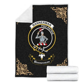 Clan Bannerman Crest Tartan Premium Blanket Black LG94 Clan Bannerman Tartan Today