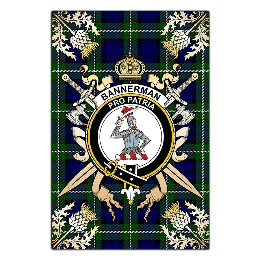 Clan Bannerman Tartan Crest Black Garden Flag