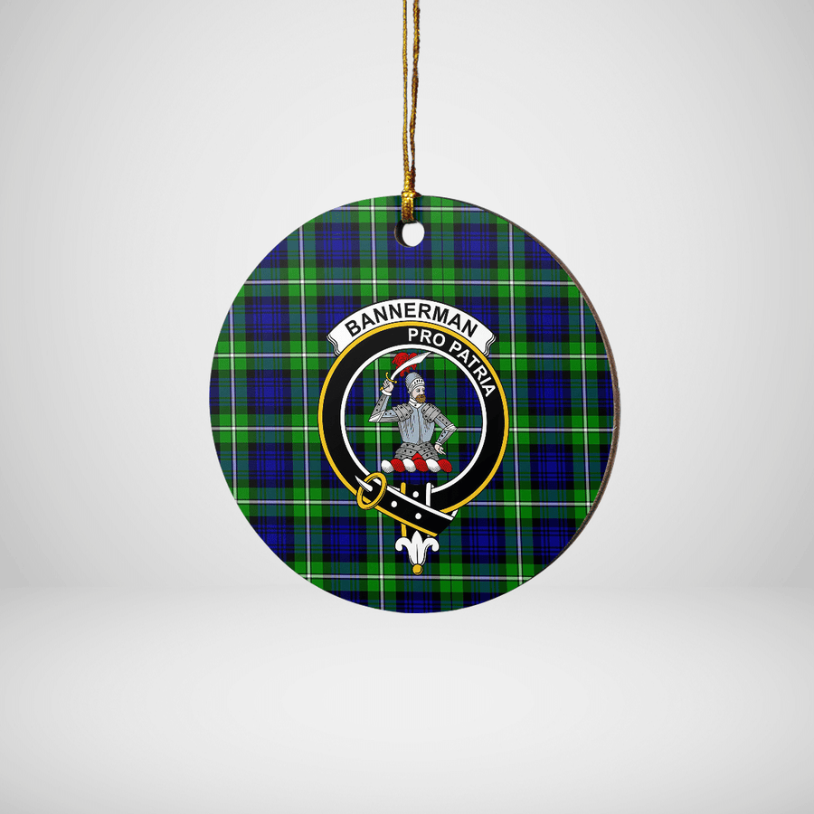 Clan Bannerman Tartan Crest Round Ceramic Ornament SA57 Bannerman Tartan Tartan Christmas