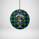 Clan Bannerman Tartan Crest Round Ceramic Ornament SA57 Bannerman Tartan Tartan Christmas