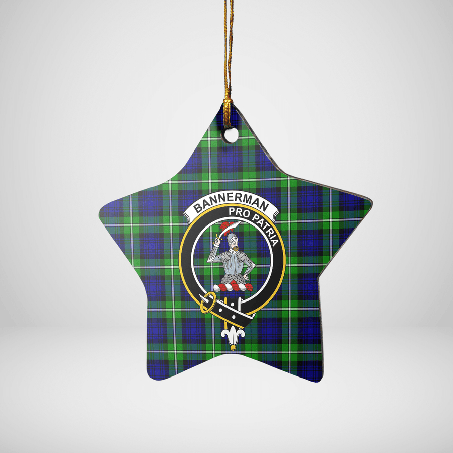 Clan Bannerman Tartan Crest Star Ceramic Ornament TC28 Bannerman Tartan Tartan Christmas
