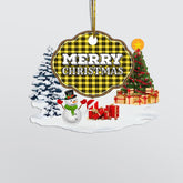 Clan Barclay Dress Modern "Merry Christmas" Tartan Acrylic Ornament JV61 Barclay Dress Modern Tartan Tartan Christmas