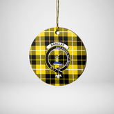 Clan Barclay Dress Modern Tartan Crest Round Ceramic Ornament UU31 Barclay Dress Modern Tartan Tartan Christmas