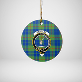 Clan Barclay Hunting Ancient Tartan Crest Round Ceramic Ornament IC61 Barclay Hunting Ancient Tartan Tartan Christmas
