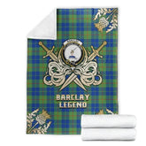 Clan Barclay Hunting Ancient Tartan Gold Courage Symbol Blanket EF53 Clan Barclay Tartan Today