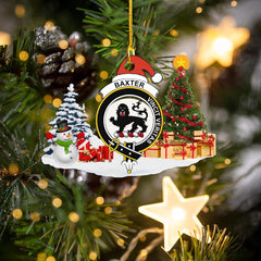 Clan Baxter Crest Tartan Acrylic Christmas Ornament LR64 Baxter Tartan Tartan Christmas