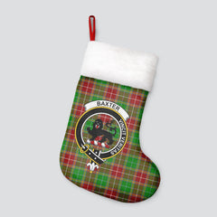 Clan Baxter Modern Tartan Crest Christmas Stocking KV50 Baxter Modern Tartan Tartan Stocking