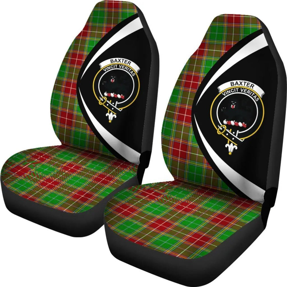 Clan Baxter Modern Tartan Crest Circle Style Car Seat Cover KK20 Clan Baxter Tartan Today