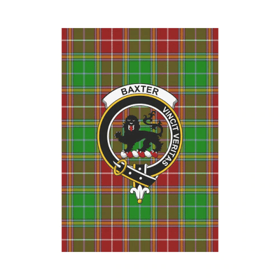 Clan Baxter Modern Tartan Crest Garden Flag