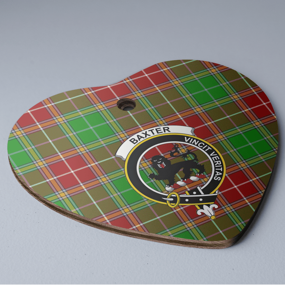 Clan Baxter Modern Tartan Crest Heart Ceramic Ornament PP80 Baxter Modern Tartan Tartan Christmas