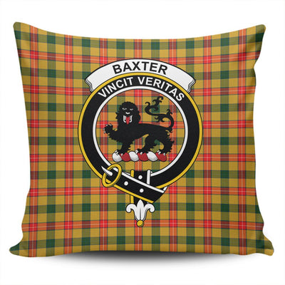 Clan Baxter Modern Tartan Crest Pillow Cover