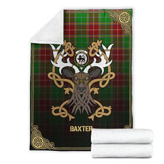 Clan Baxter Modern Tartan Crest Premium Blanket Celtic Stag Style LX11 Clan Baxter Tartan Today