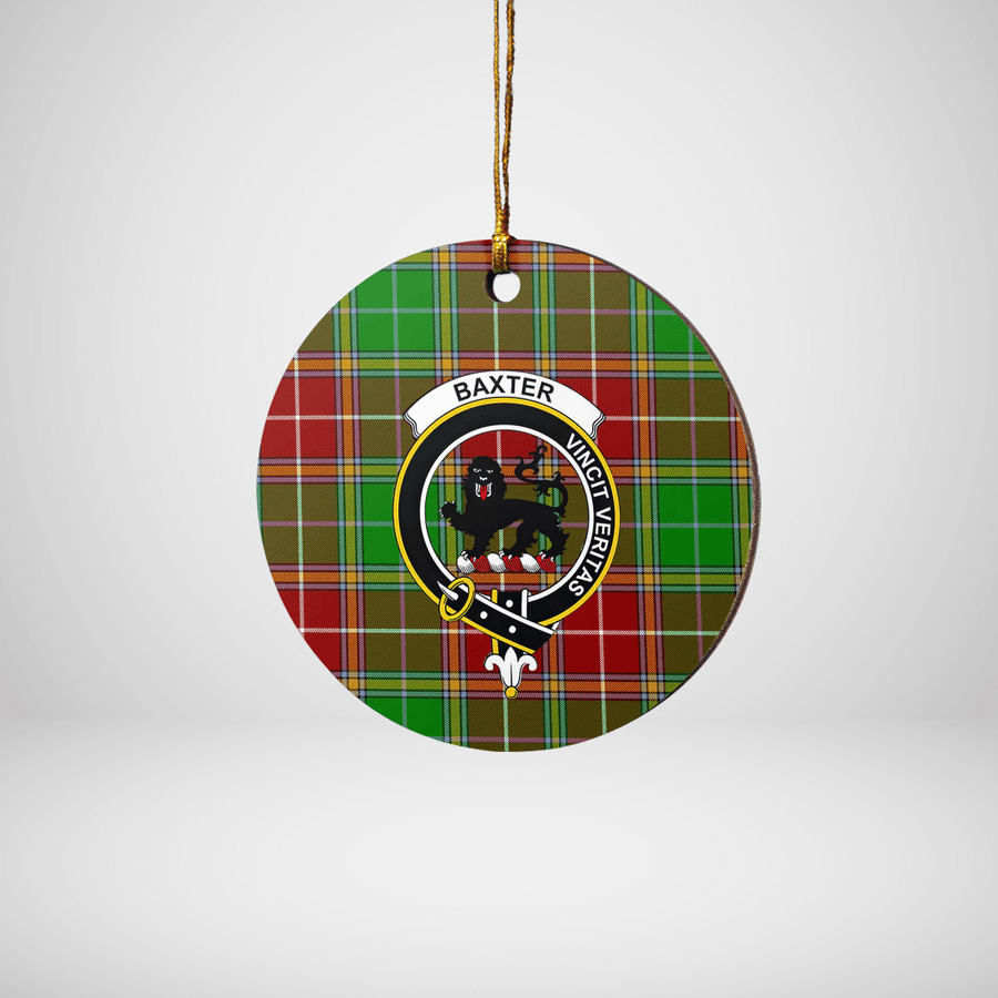 Clan Baxter Modern Tartan Crest Round Ceramic Ornament QK76 Baxter Modern Tartan Tartan Christmas