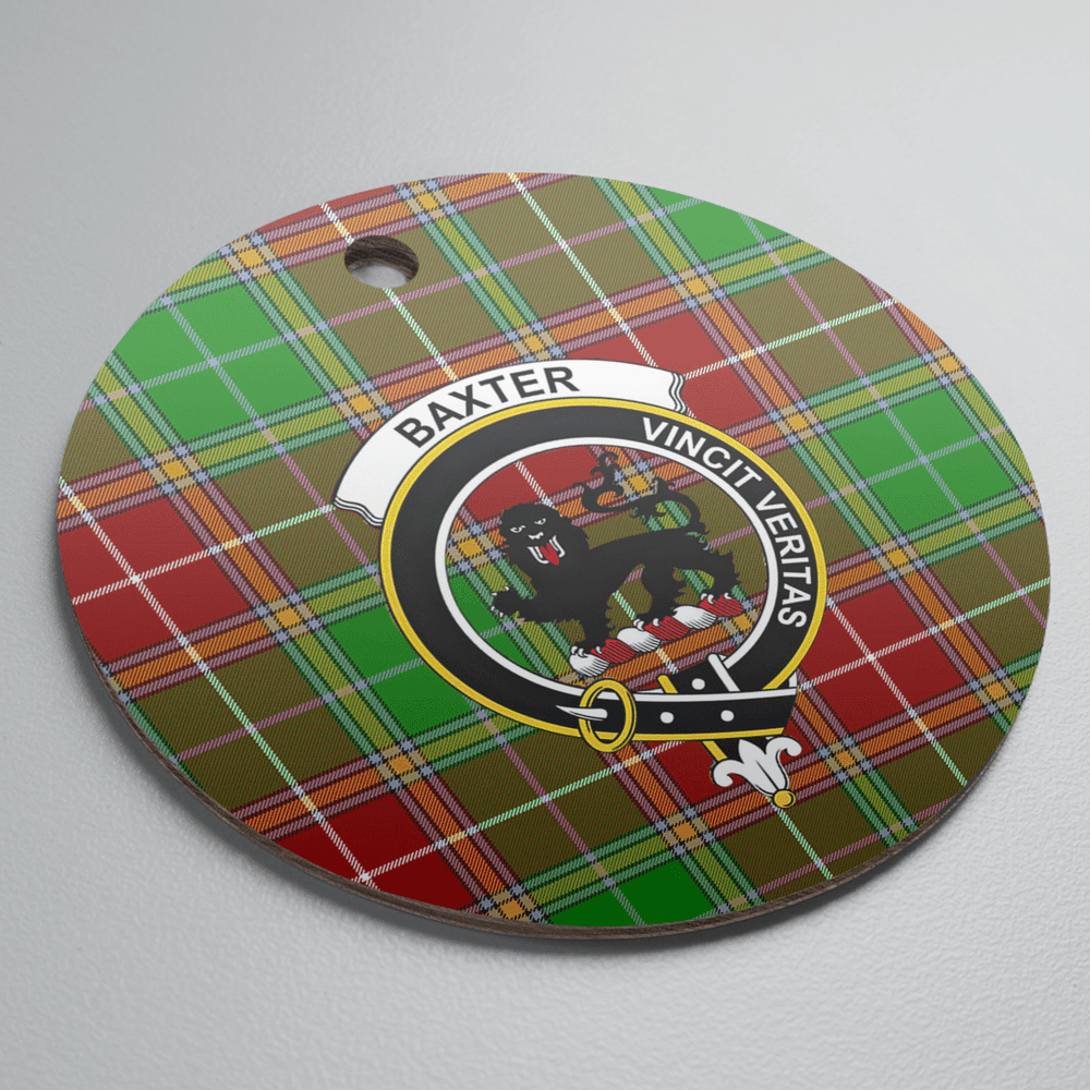Clan Baxter Modern Tartan Crest Round Ceramic Ornament QK76 Baxter Modern Tartan Tartan Christmas