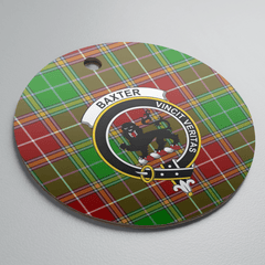Clan Baxter Modern Tartan Crest Round Ceramic Ornament QK76 Baxter Modern Tartan Tartan Christmas