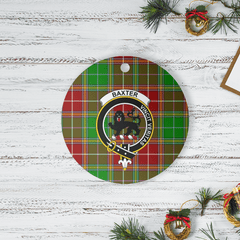 Clan Baxter Modern Tartan Crest Round Ceramic Ornament QK76 Baxter Modern Tartan Tartan Christmas