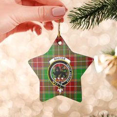 Clan Baxter Modern Tartan Crest Star Ceramic Ornament KB98 Baxter Modern Tartan Tartan Christmas