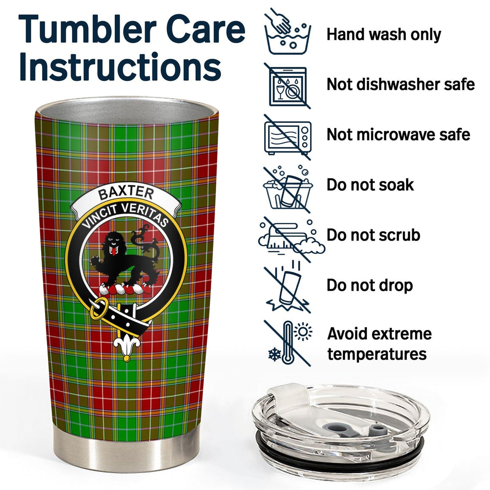 Clan Baxter Modern Tartan Crest Tumbler AJ90 Clan Baxter Tartan Today