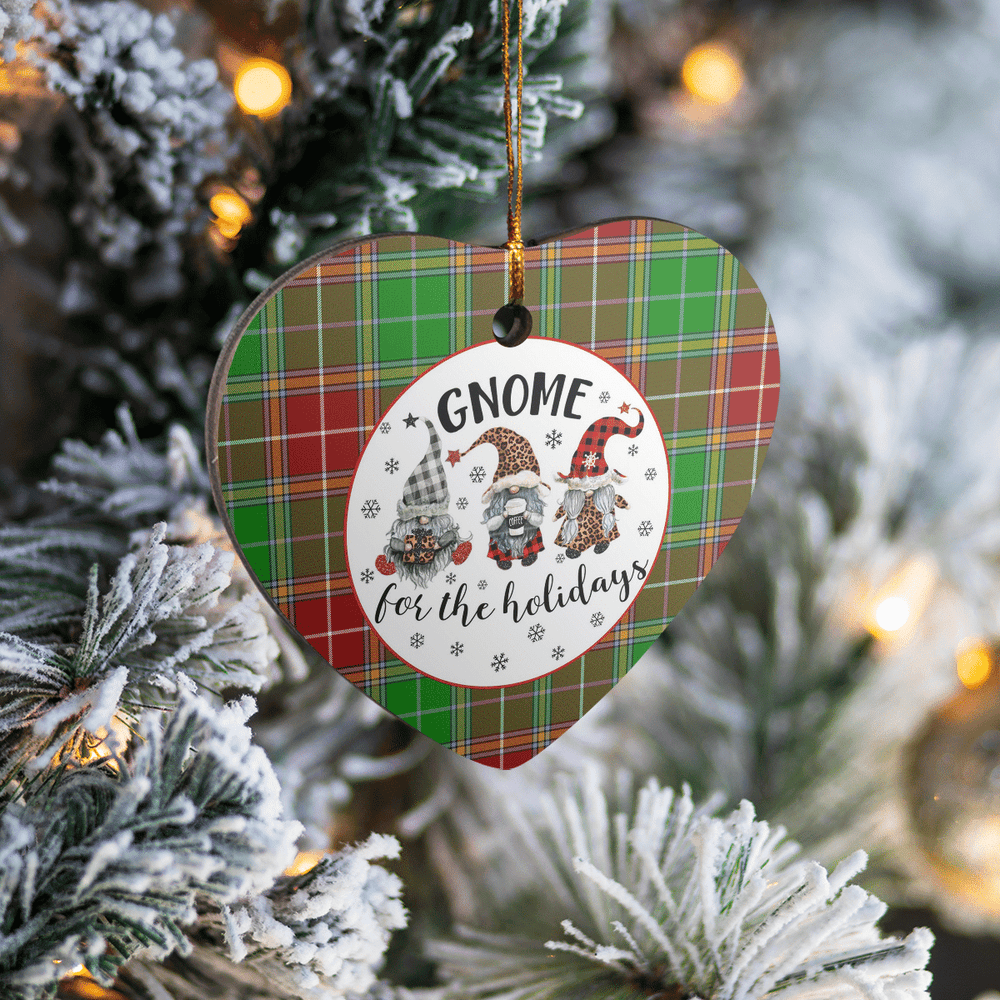 Clan Baxter Modern Tartan Gnome Heart Ceramic Ornament DV99 Baxter Modern Tartan Gnome Tartan Christmas