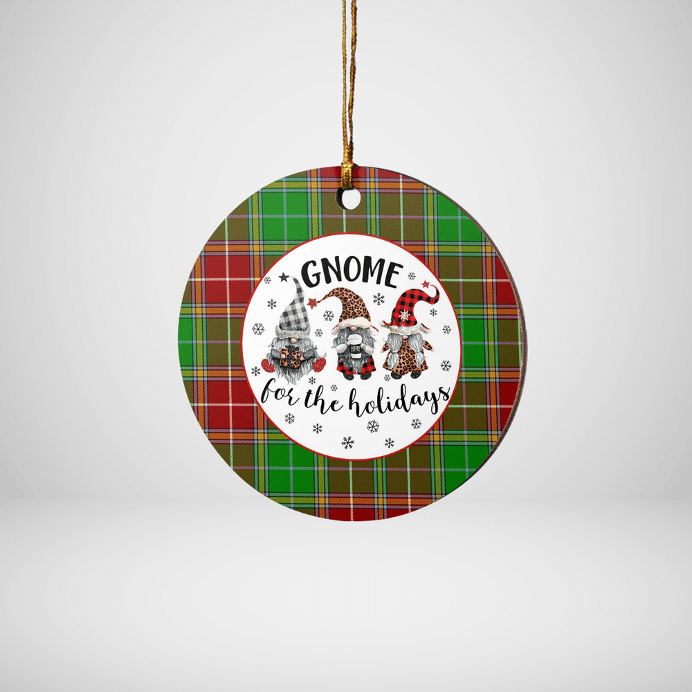 Clan Baxter Modern Tartan Gnome Round Ceramic Ornament HQ41 Baxter Modern Tartan Tartan Christmas