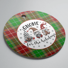 Clan Baxter Modern Tartan Gnome Round Ceramic Ornament HQ41 Baxter Modern Tartan Tartan Christmas