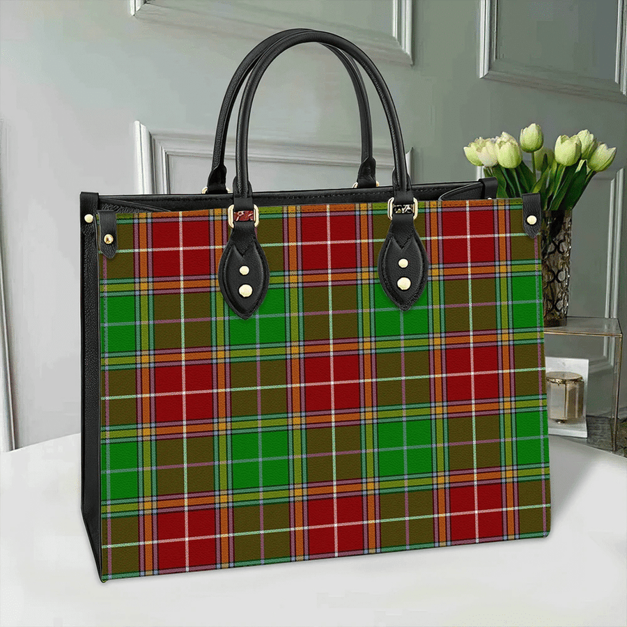 Clan Baxter Modern Tartan Leather Bag