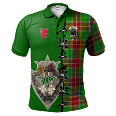 Clan Baxter Modern Tartan Polo Shirt - Lion Rampant And Celtic Thistle Style VY93 Baxter Modern Tartan Tartan Polo
