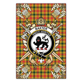 Clan Baxter Tartan Crest Black Garden Flag - Gold Thistle GL47 Clan Baxter Tartan Today