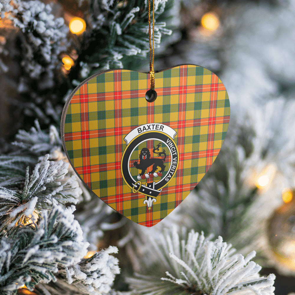 Clan Baxter Tartan Crest Heart Ceramic Ornament IZ62 Baxter Tartan Tartan Christmas