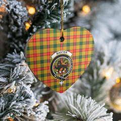 Clan Baxter Tartan Crest Heart Ceramic Ornament IZ62 Baxter Tartan Tartan Christmas