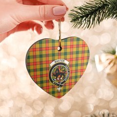 Clan Baxter Tartan Crest Heart Ceramic Ornament IZ62 Baxter Tartan Tartan Christmas
