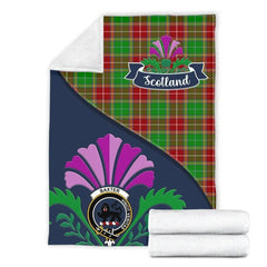 Clan Baxter Tartan Crest Premium Blanket Thistle Style LS27 Clan Baxter Tartan Today