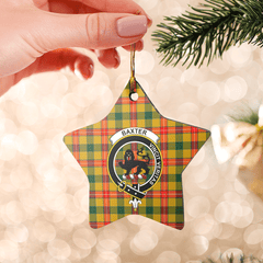 Clan Baxter Tartan Crest Star Ceramic Ornament MR42 Baxter Tartan Tartan Christmas