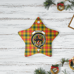 Clan Baxter Tartan Crest Star Ceramic Ornament MR42 Baxter Tartan Tartan Christmas