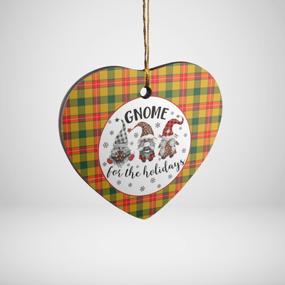 Clan Baxter Tartan Gnome Heart Ceramic Ornament