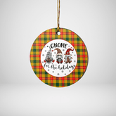 Clan Baxter Tartan Gnome Round Ceramic Ornament OY46 Baxter Tartan Tartan Christmas