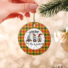 Clan Baxter Tartan Gnome Round Ceramic Ornament OY46 Baxter Tartan Tartan Christmas