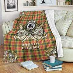 Clan Baxter Tartan Gold Courage Symbol Blanket MP54 Clan Baxter Tartan Today