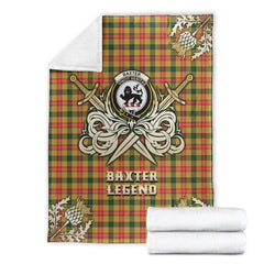 Clan Baxter Tartan Gold Courage Symbol Blanket MP54 Clan Baxter Tartan Today