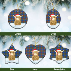 Clan Beaton Ancient Tartan Christmas Ceramic Ornament Highland Cows Style LR71 Beaton Ancient Tartan Tartan Ornament