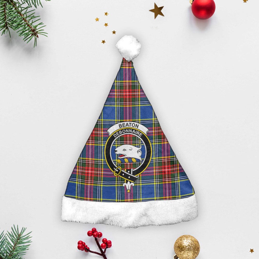 Clan Beaton Modern Tartan Crest Christmas Santa Hat YJ37 Beaton Modern Tartan Tartan Santa Hat