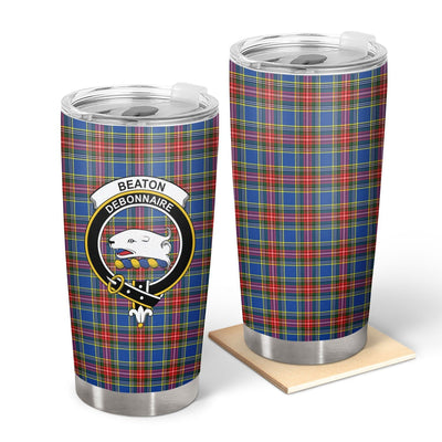 Clan Beaton Modern Tartan Crest Tumbler