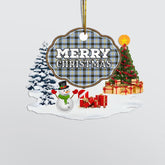Clan Bell of the Borders "Merry Christmas" Tartan Acrylic Ornament TU63 Bell of the Borders Tartan Tartan Christmas