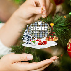 Clan Bell of the Borders "Merry Christmas" Tartan Acrylic Ornament TU63 Bell of the Borders Tartan Tartan Christmas