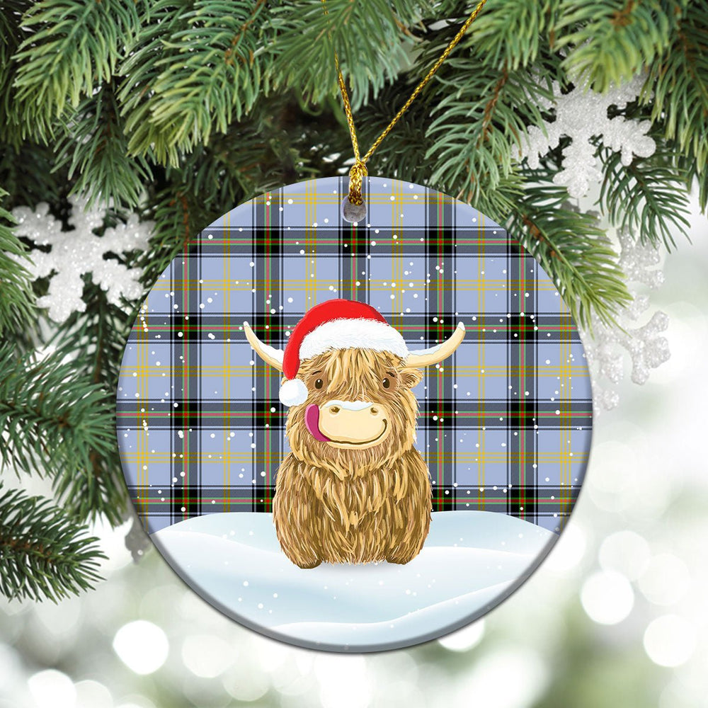 Clan Bell of the Borders Tartan Christmas Ceramic Ornament Highland Cows Style FZ74 Bell of the Borders Tartan Tartan Ornament