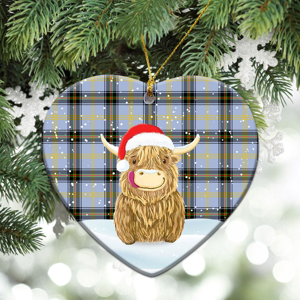 Clan Bell of the Borders Tartan Christmas Ceramic Ornament Highland Cows Style FZ74 Bell of the Borders Tartan Tartan Ornament