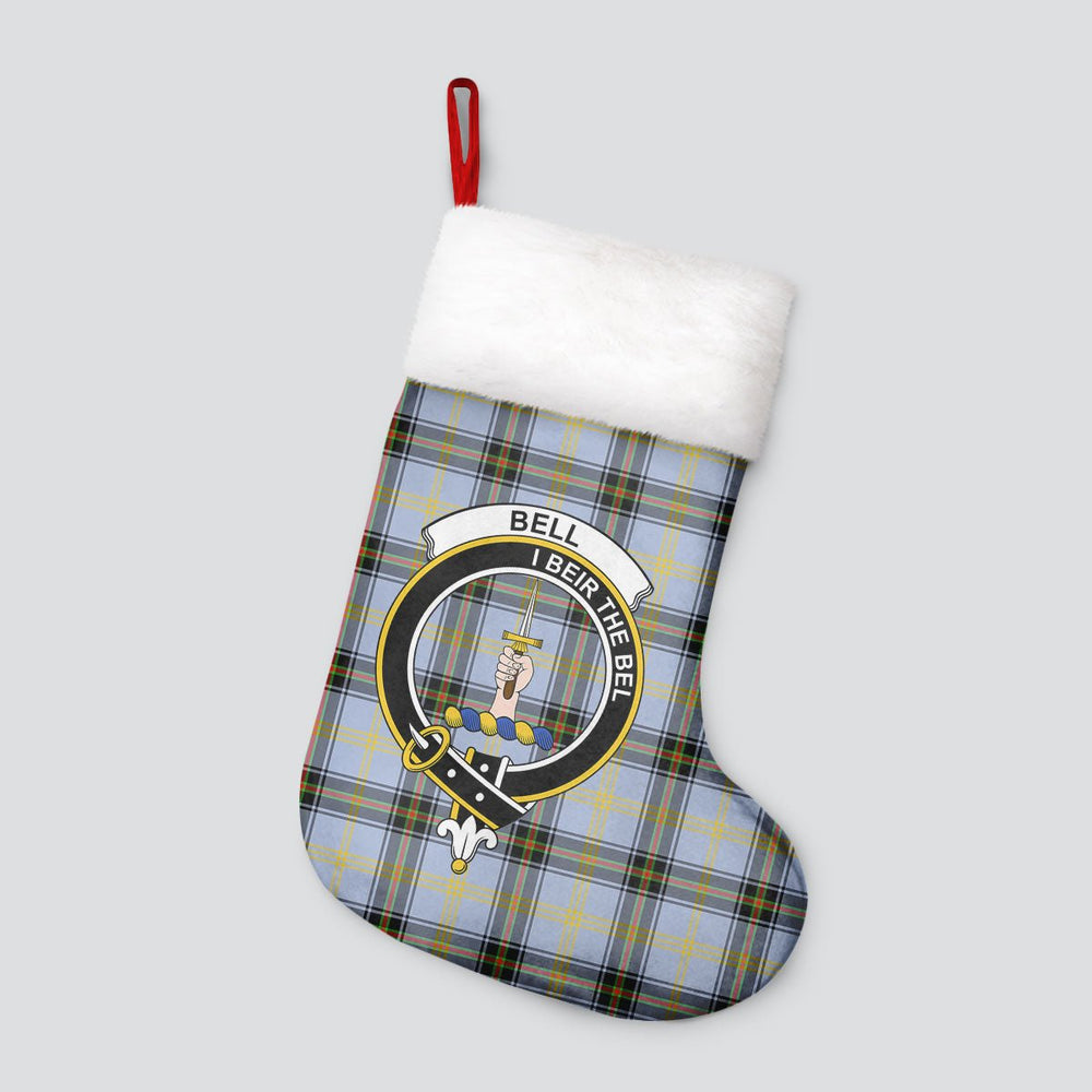 Clan Bell of the Borders Tartan Crest Christmas Stocking YX58 Bell of the Borders Tartan Tartan Stocking