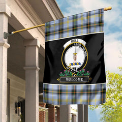 Clan Bell of the Borders Tartan Crest Garden Flag - Welcome GV63 Clan Bell Tartan Today