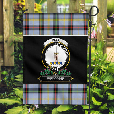 Clan Bell of the Borders Tartan Crest Garden Flag - Welcome GV63