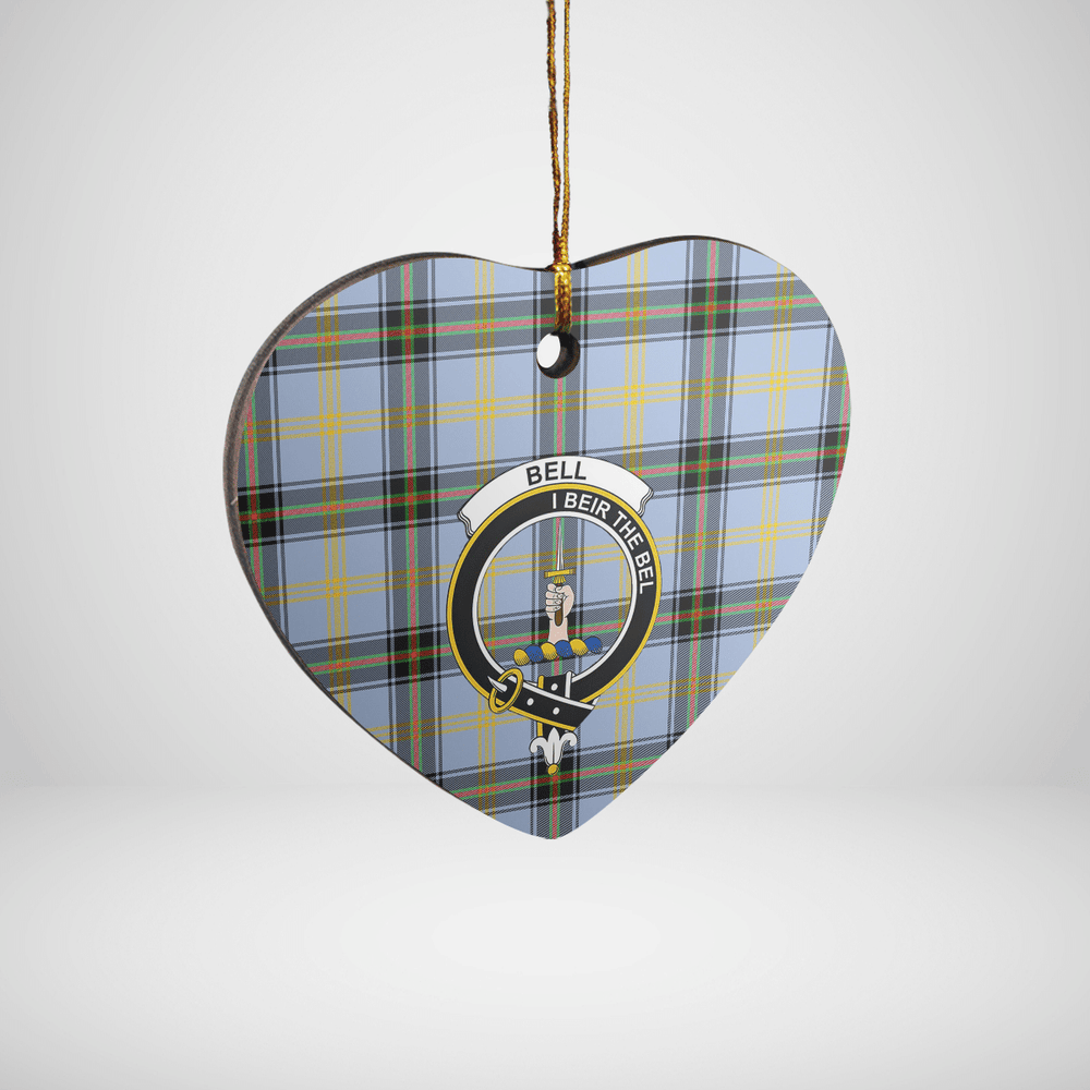 Clan Bell of the Borders Tartan Crest Heart Ceramic Ornament LO33 Bell of the Borders Tartan Tartan Christmas